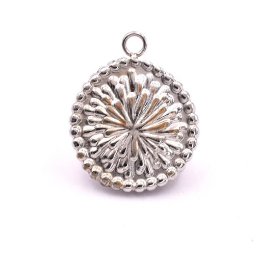 Buy Round pendant textured stainless steel 14.5mm (1)