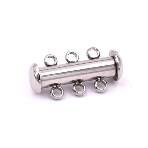 Buy Sliding clasp 3 rows - stainless steel 20mm (1)