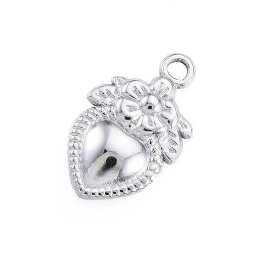 Buy Retro heart pendant in stainless steel - 21x13mm (1)