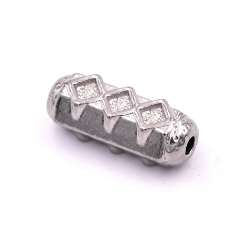 Stainless steel tube bead engraved diamond 18.5x6mm Hole: 2mm (1)