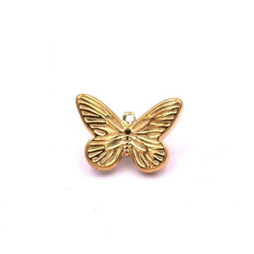 Buy Butterfly Pendant Golden Stainless Steel 10.5x15mm -Hole: 0.8mm (1)