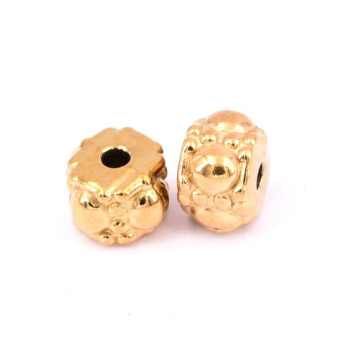 Buy Rondelle bead Golden stainless steel 7x7mm - Hole: 1.6mm (2)