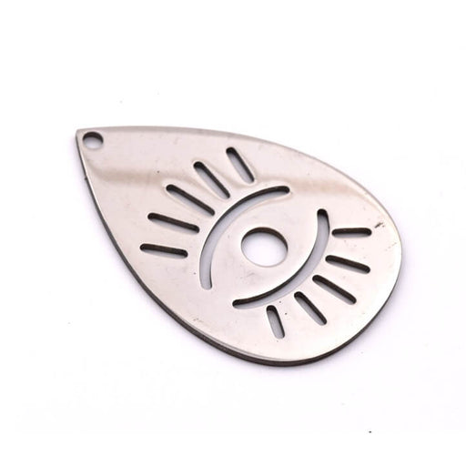Buy Drop pendant with eye - stainless steel 35mm - hole: 1.5mm (1)
