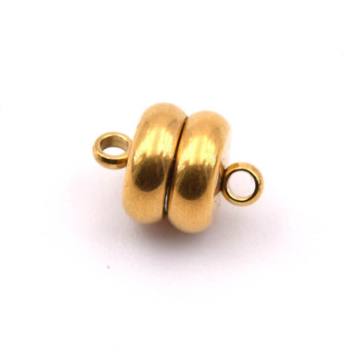 Buy Magnetic clasp Golden stainless steel 10mm - Hole: 1mm (1)