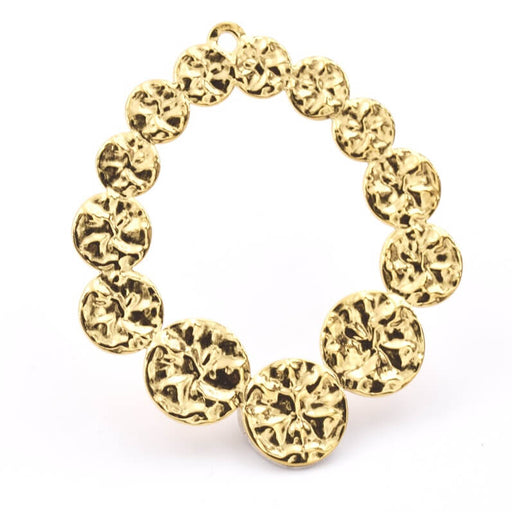 Buy Pendant dented medals Golden stainless steel 41m - Hole: 1mm (1)