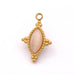 Pendant with agate 14mm Golden stainless steel - Hole: 1mm (1)