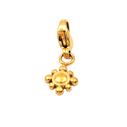 Buy Pendant flower charm golden steel with lobster clasp 8mm (1)
