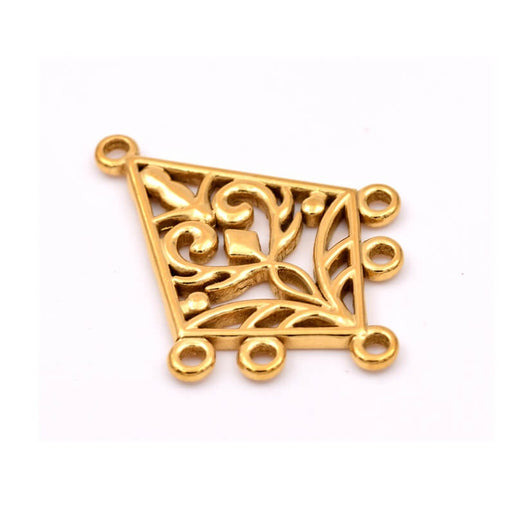 Chandelier pendant 5-rings Golden stainless steel 38x28mm - 1 unit