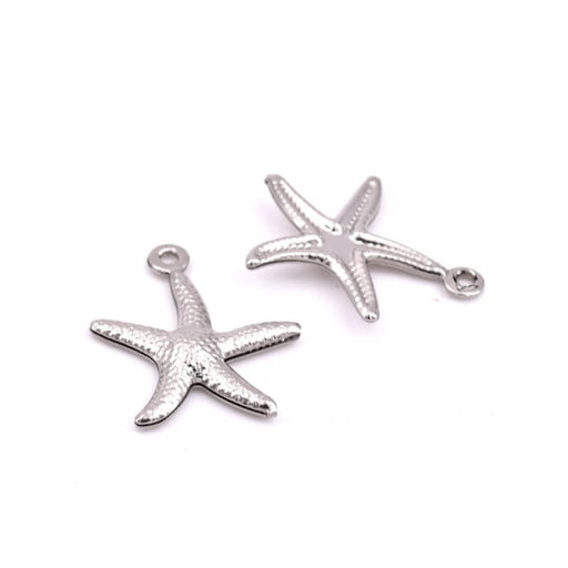 Starfish charm pendant Stainless steel - 19x16mm (1)