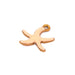 Starfish pendant with beige enamel Golden steel - 10mm - Hole: 1mm (1)