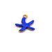 Starfish pendant with blue enamel Golden steel - 10mm - Hole: 1mm (1)