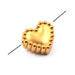 Grooved Heart Bead Golden Stainless Steel 10x9mm - Hole: 1mm (1)