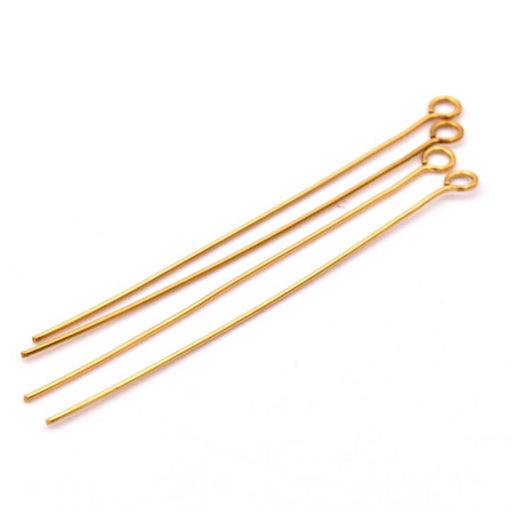 Eye pin 50x0.6mm -Long-lasting golden stainless steel (4)