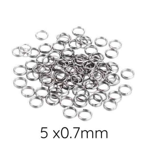 Jump Rings Open Stainless Steel 5x0.7mm (40)