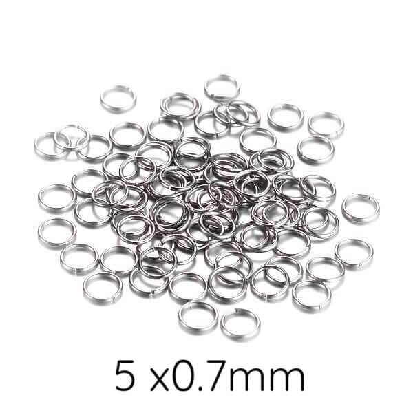 Jump Rings Open Stainless Steel 5x0.7mm (40)