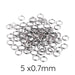 Jump Rings Open Stainless Steel 5x0.7mm (40)
