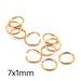 Jump rings 7x1mm - Long-lasting Golden stainless steel (10)