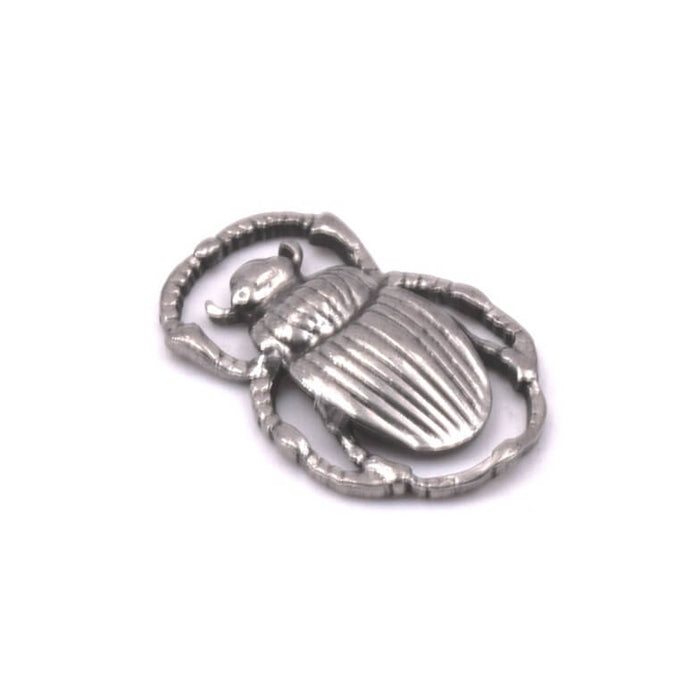 Scarab connector pendant - Stainless steel - 18mm - Hole: 1mm (1)