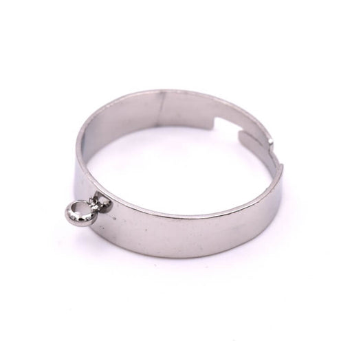 Adjustable ring - 18mm stainless steel and jump ring - Hole: 1mm (1)