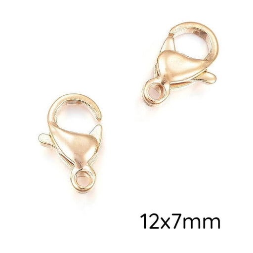 Buy Lobster clasp - Golden stainless steel - 12x7mm - Hole: 1mm (2)