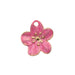 Flower pendant pink enamel -Golden stainless steel and 24mm (1)