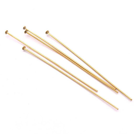 Flat head pin - Long-lasting golden stainless steel 50x0.5mm (5)