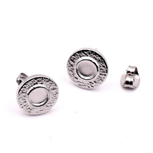 Buy Round Post Earrings for Cabochon 4mm - Stainless Steel (2)