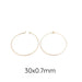 Hoop earrings 30mm - 0.7mm - long lasting Golden stainless steel (2)