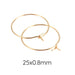 Hoop earrings 25mm - 0.7mm - long lasting Golden stainless steel (2)
