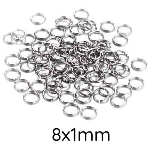 Jump rings - Stainless steel - 8x1mm (10)