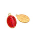 Miraculous Virgin oval medal - Red Pink - golden long-lasting stainless steel - 17x13mm (1)