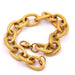 Oval mesh bracelet - Golden stainless steel - 18x13mm - 22.5cm (1)