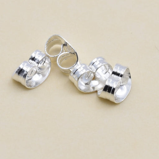 Buy Stud earring puch backs - Silver-plated stainless steel 4.5mm (10)