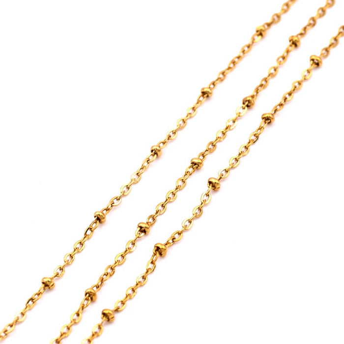 Satellite link chain - golden stainless steel 2.5mm (50cm)