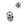 Beads wholesaler Skull bead with vertical hole - steel 8x6mm - Hole: 1.6mm (1)