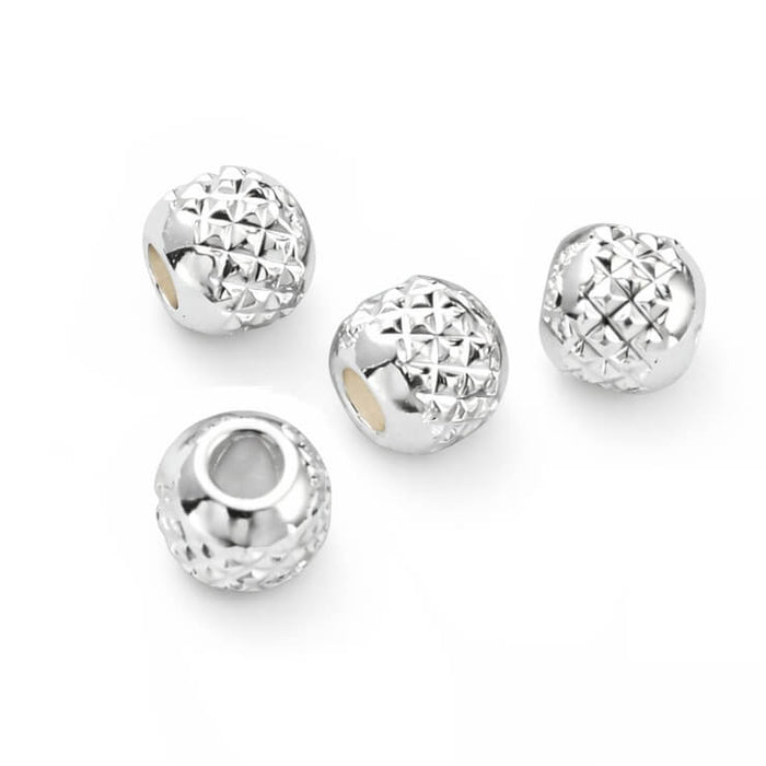 Rondel bead diamond cut - Silver color steel - 3x2.5mm - Hole: 1.2mm (10)