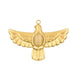 Flying eagle pendant in golden stainless steel with glass cabochon - 37mm (1)