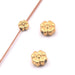 Flower bead golden stainless steel - 7mm - Hole: 1.2mm (2)