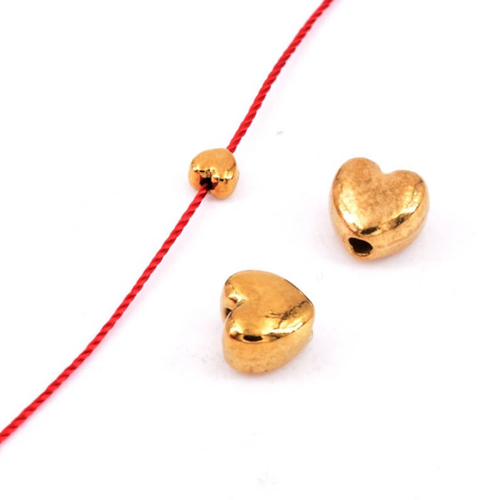 Heart bead -Golden stainless steel - 4mm - Hole: 0.8mm (2)