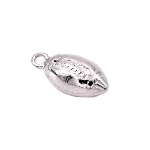 Rugby ball pendant - 316 steel - 13x8mm - Hole: 1.8mm (1)