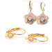 Leverback earrings - Golden brass and cabochon - 20mm - Hole: 0.8mm (2)