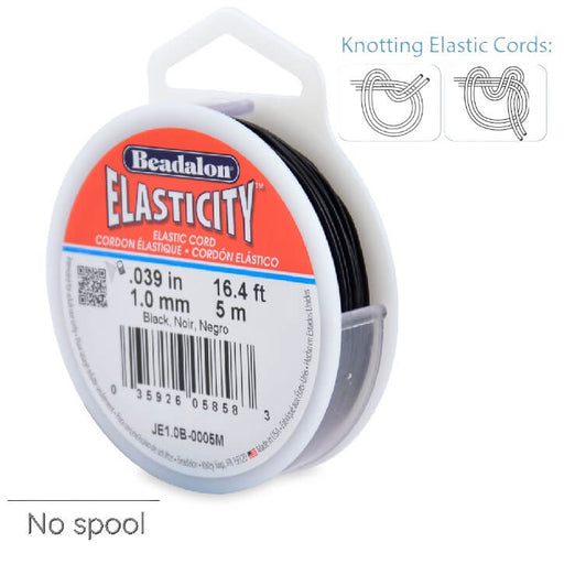Buy Beadalon Elastic Black Elastic Thread 1mm - 5m without spool (1)