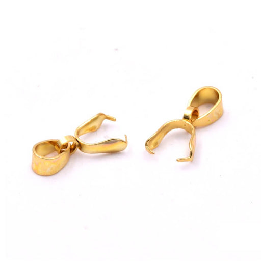 Pendant bails - Golden steel - 11x8x3mm - Spike 0.8mm (2)