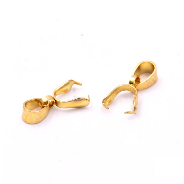 Pendant bails - Golden steel - 11x8x3mm - Spike 0.8mm (2)