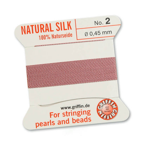 Dark pink silk thread - 0.45mm - per 2m with needle (1)