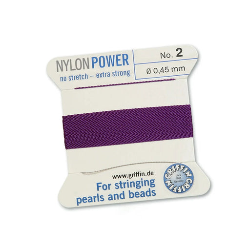 Buy Amethyst purple nylon thread NYLONPOWER 0.45mm x 2m with needle (1)