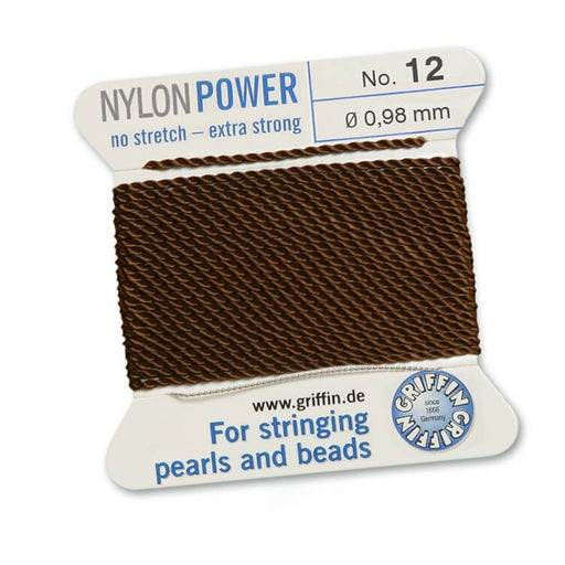 Brown nylon thread - 0.98mm - per 2m with needle (1)