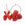 Beads Retail sales Red floral earrings with 3 petals on 30mm golden steel hoops (1 pair)