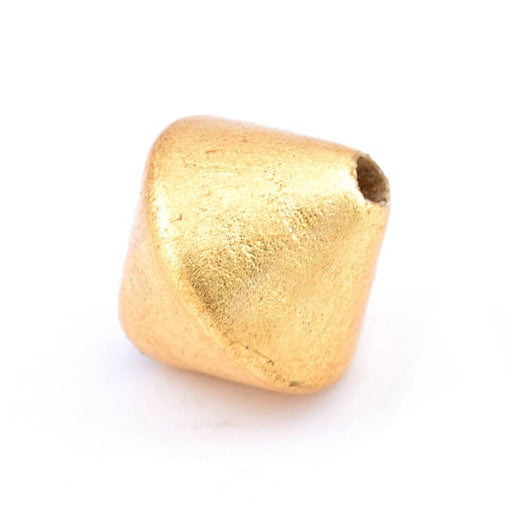 Bicone bead wood with gold leaf - 30mm - Hole: 3mm (1)