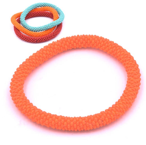Buy Nepalese crocheted bangle bracelet ORANGE 65mm (1)